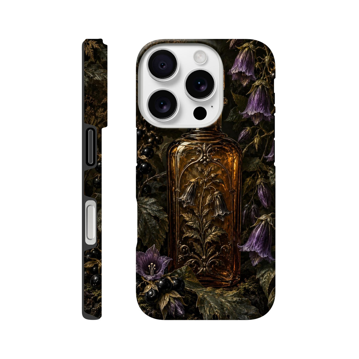 Coque iPhone The Poison Garden, motif botanique sombre inspiré de l’univers des sorcières.