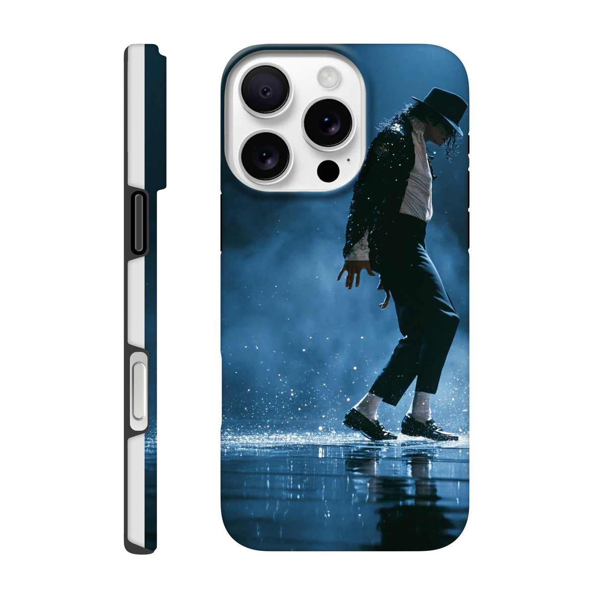 Coque iPhone musique rétro Scène bleue – vue produit rapprochée
