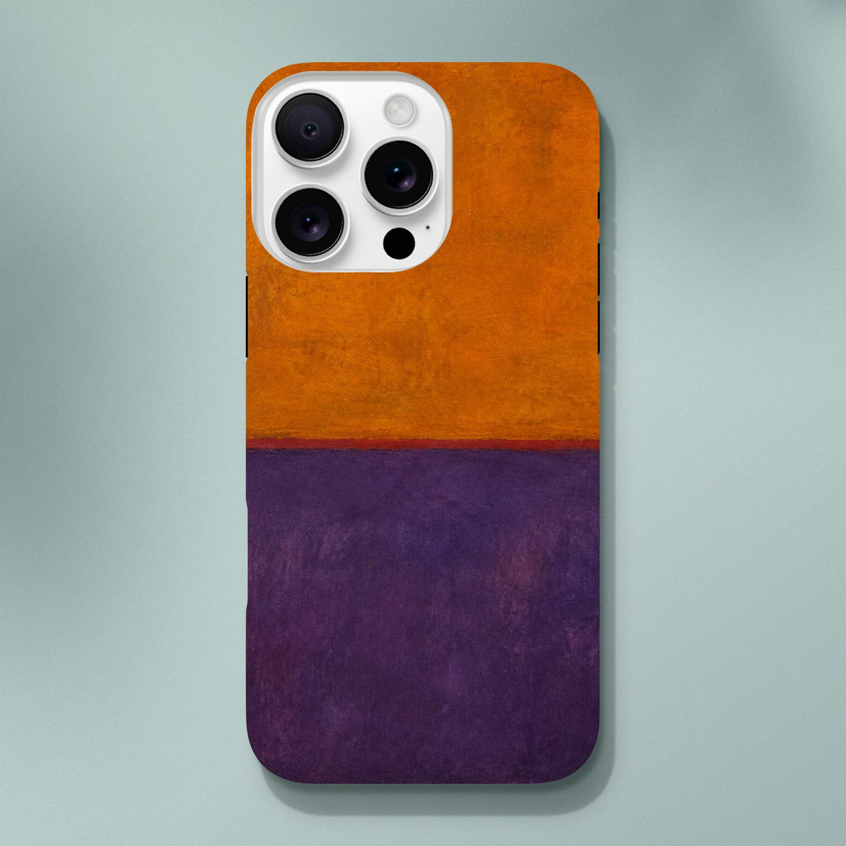 Coque iPhone abstraite Orange & Violet – vue produit du motif artistique