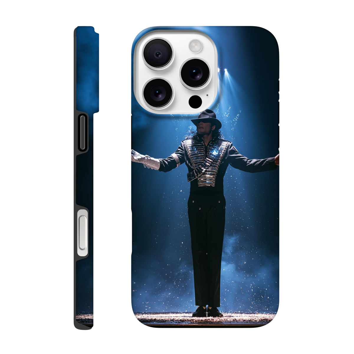 Coque iPhone musique rétro Scène bleue – détail de la protection