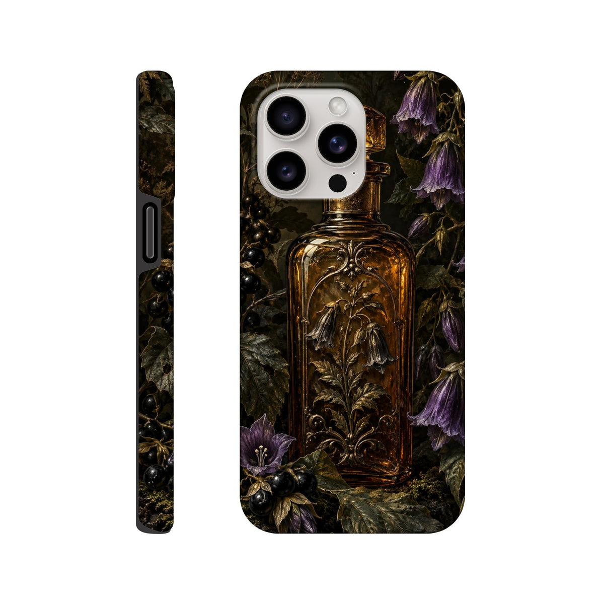 Coque iPhone The Poison Garden, motif botanique sombre inspiré de l’univers des sorcières.