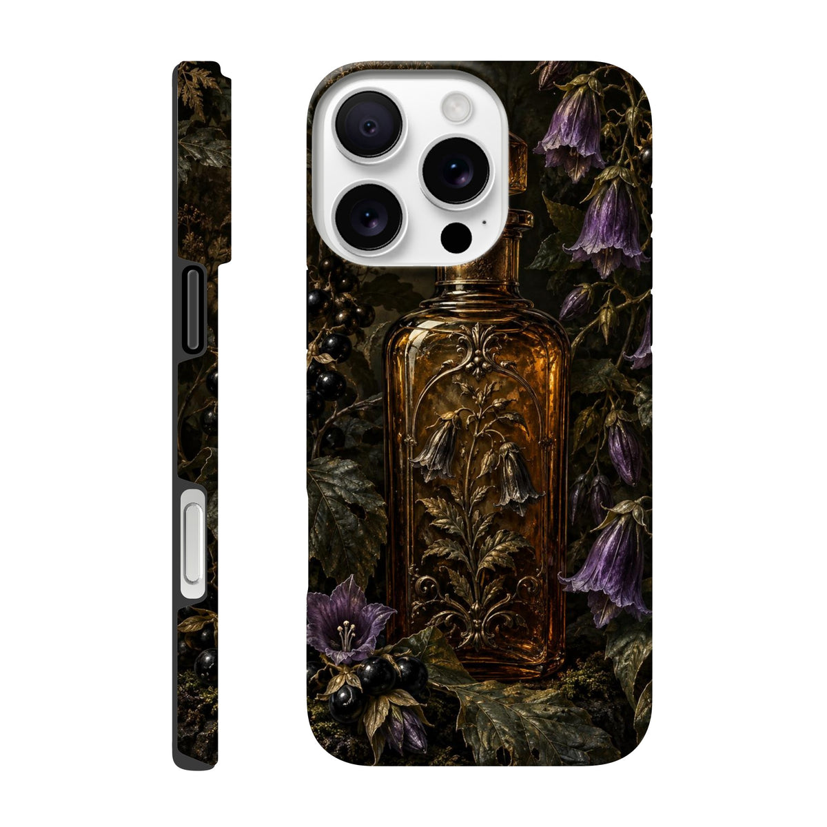 Coque iPhone The Poison Garden, motif botanique sombre inspiré de l’univers des sorcières.