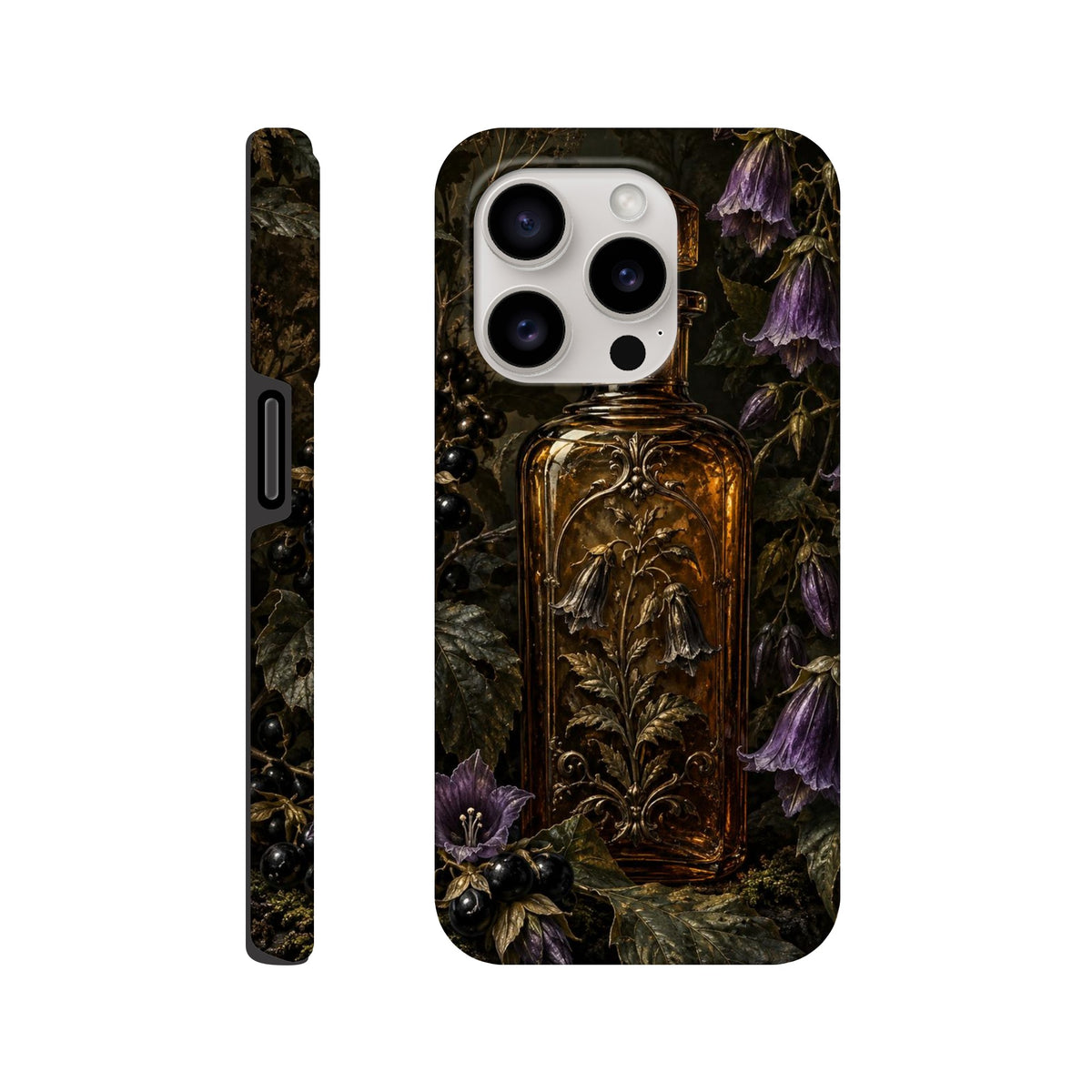 Coque iPhone The Poison Garden, motif botanique sombre inspiré de l’univers des sorcières.