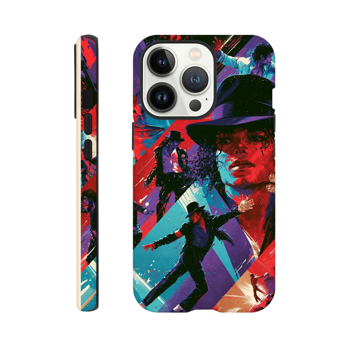 Coque iPhone musique rétro Scène bleue – vue produit du design pop