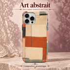 Coque iPhone Composition géométrique à motif abstrait.
